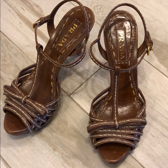 Pradaeather stilettos Size 37,5 (7,5) - Picture 1 of 5